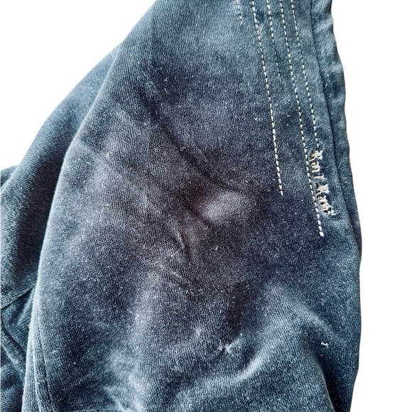 VTG Y2K Karl Kani Navy Black Velour Hoodie Size: XXL - Picture 7 of 8